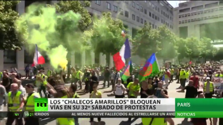 Los 'chalecos amarillos' bloquean vías en su 32º sábado consecutivo de protestas