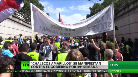 Los 'chalecos amarillos' vuelven a tomar las calles de Francia en su 39.º semana de protestas