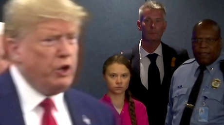 VIDEO: Greta Thunberg lanza 'una mirada que mata' a Donald Trump tras arremeter contra los líderes globales por su inacción frente al cambio climático