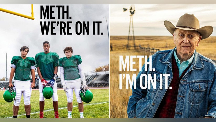 "Metidos en la metanfetamina": Una campaña antidrogas de 500.000 dólares en EE.UU. muestra a ancianos y niños que repiten el raro eslogan