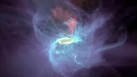 VIDEO: Las galaxias aspiran gas y evolucionan en una simulación por supercomputadora