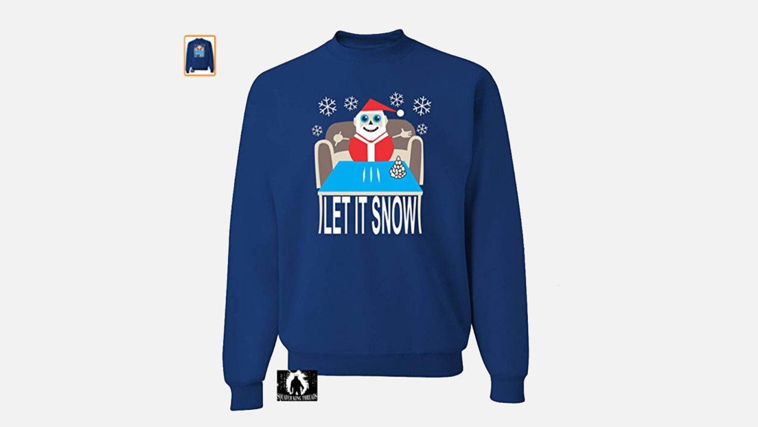 El suéter navideño que muestra a Papá Noel 'consumiendo' cocaína es un superventas de Amazon