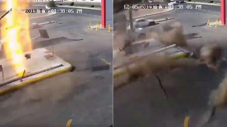 VIDEO: Fuerte explosión levanta el suelo en una gasolinera en Arabia Saudita