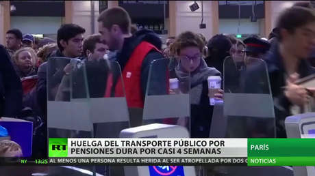 La huelga del transporte público por las pensiones dura ya casi un mes en Francia