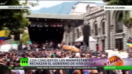 Manifestantes colombianos rechazan con conciertos al gobierno de Duque