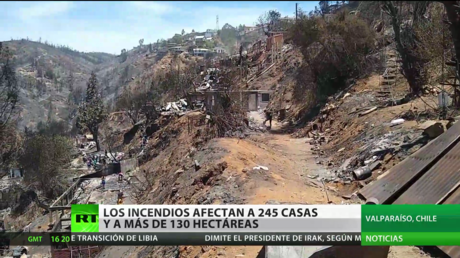 Chile: Los incendios afectan a 245 casas y más de 130 hectáreas
