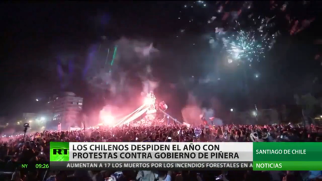 Los chilenos despiden el año con protestas contra el Gobierno de Piñera