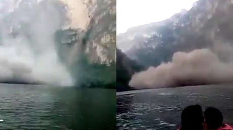 VIDEO: Turistas captan el momento del desplome de una pared del Cañón del Sumidero en México