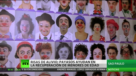 Payasos ayudan en la recuperación de menores de edad en Brasil