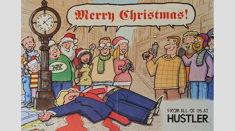 "Acabo de disparar a Trump": La revista para adultos Hustler indigna a congresistas de EE.UU. con una tarjeta navideña con imagen de Trump baleado