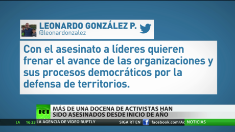 Colombia: Más de una docena de activistas han sido asesinados desde el inicio de año
