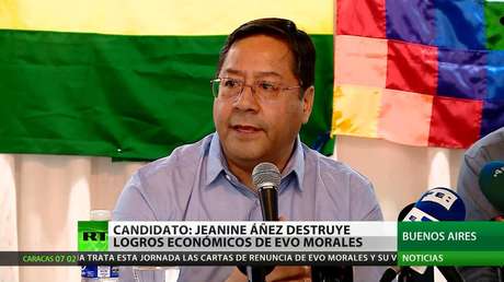 El candidato a la presidencia de Bolivia Luis Arce denuncia que Jeanine Áñez destruye los logros económicos de Evo Morales
