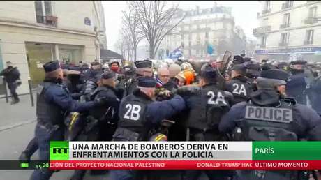 Una marcha de bomberos en París deriva en enfrentamientos con la Policía