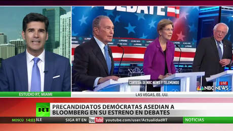 Precandidatos demócratas asedian a Bloomberg en su primer debate