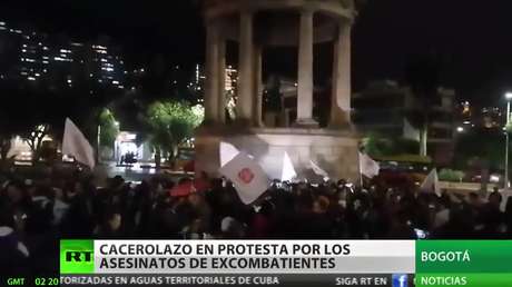 Cacerolazo en Colombia en protesta por los asesinatos de excombatientes de las FARC