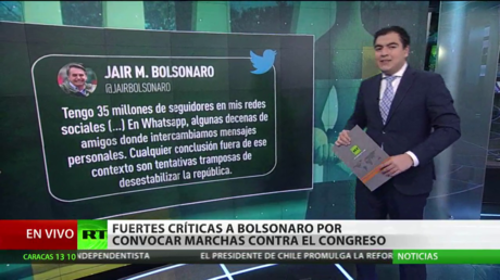 Fuertes críticas a Bolsonaro por convocar marchas contra el Congreso y el Supremo Tribunal Federal