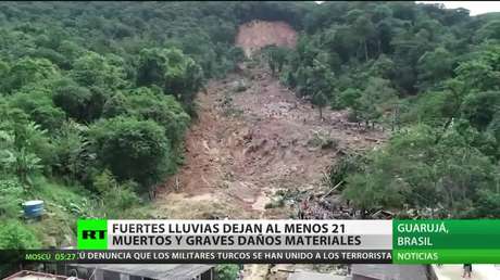 Fuertes lluvias dejan al menos 21 muertos y causan graves daños materiales en Brasil