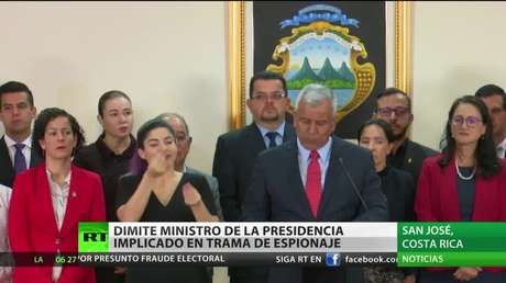 Dimite el ministro de la Presidencia de Costa Rica implicado en trama de espionaje