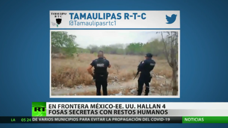 Hallan 4 fosas con restos humanos junto a la frontera de México con EE.UU.