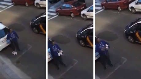 VIDEO: Pasea a un perro de peluche para burlar la cuarentena en España y es sorprendido por la Policía
