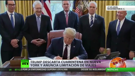 Trump descarta la cuarentena en el estado de Nueva York y anuncia limitaciones de viajes