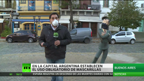 Argentina establece el uso obligatorio de mascarillas en Buenos Aires por el covid-19