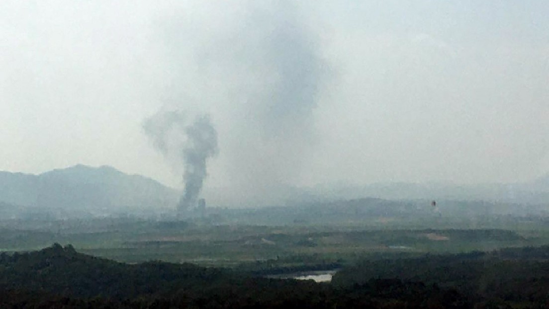 Primeras imágenes luego de que Corea del Norte destruyera la oficina de enlace intercoreana en la zona fronteriza