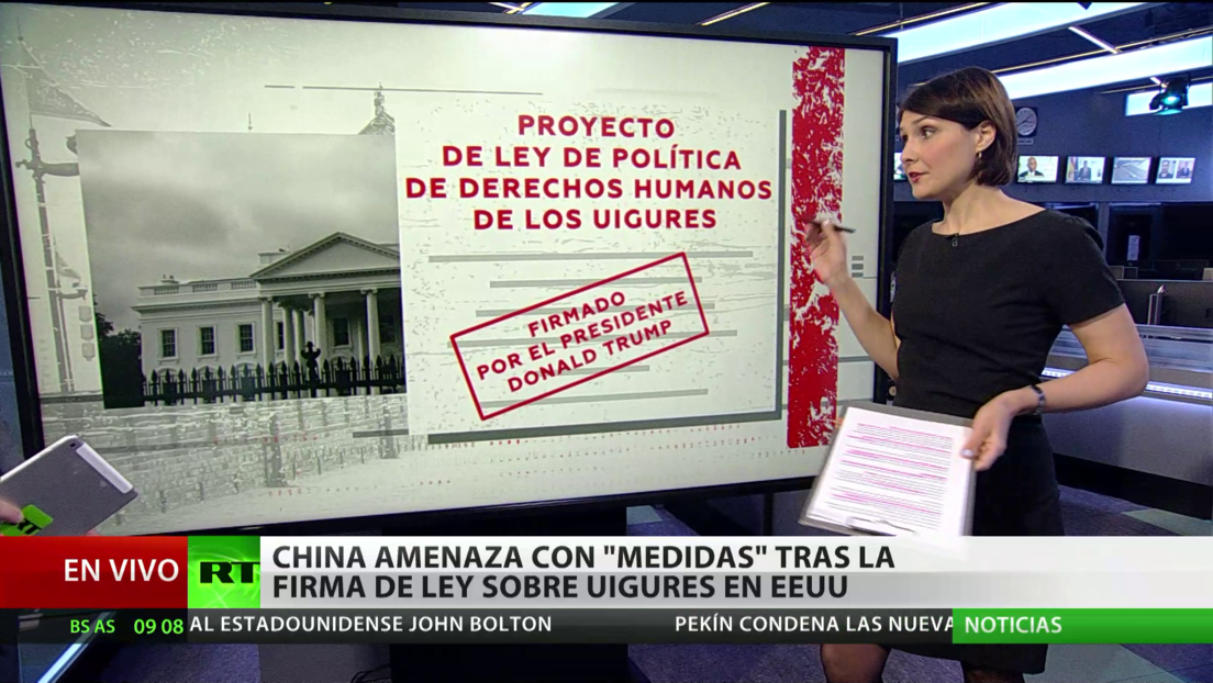 Pekín amenaza con "medidas" tras la firma de una ley en EE.UU. sobre uigures