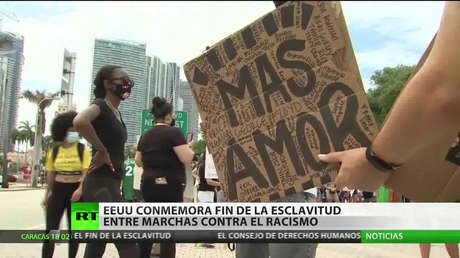 EE.UU. conmemora el fin de la esclavitud entre marchas contra el racismo