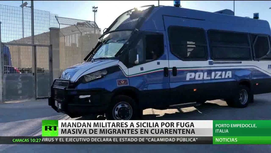 Italia manda al Ejército a Sicilia por una fuga masiva de migrantes en cuarentena