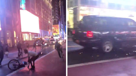 VIDEOS: Una camioneta todoterreno atraviesa una multitudinaria manifestación contra el racismo en Nueva York