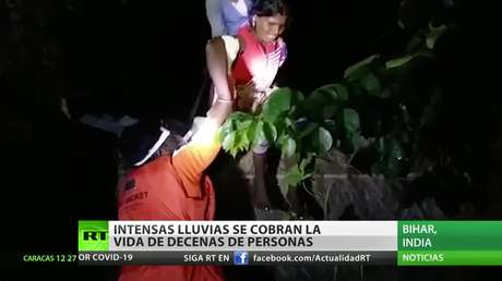 Intensas lluvias en la India dejan decenas de muertos