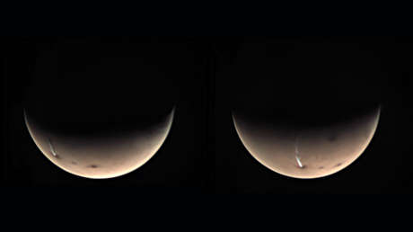 FOTO: Una nube "misteriosamente alargada" vuelve a aparecer en Marte en un "intrigante fenómeno" que se repite cada año