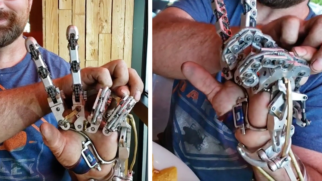 VIDEOS: Un hombre pierde cuatro dedos de una mano y se fabrica su propia prótesis mecánica