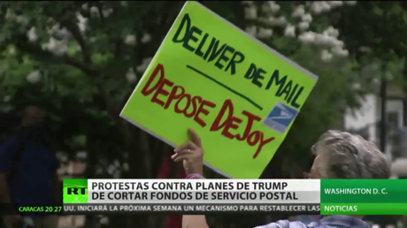 Protestas en Washington contra los planes de Trump de cortar los fondos de Servicio Postal