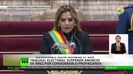 Bolivia: Tribunal Electoral suspende anuncio de Áñez por considerarlo propaganda