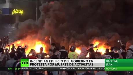 Irak: Incendian un edificio gubernamental en protesta por la muerte de activistas