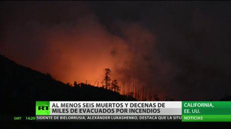 Una ola de incendios en California deja al menos 6 muertos y decenas de miles de evacuados