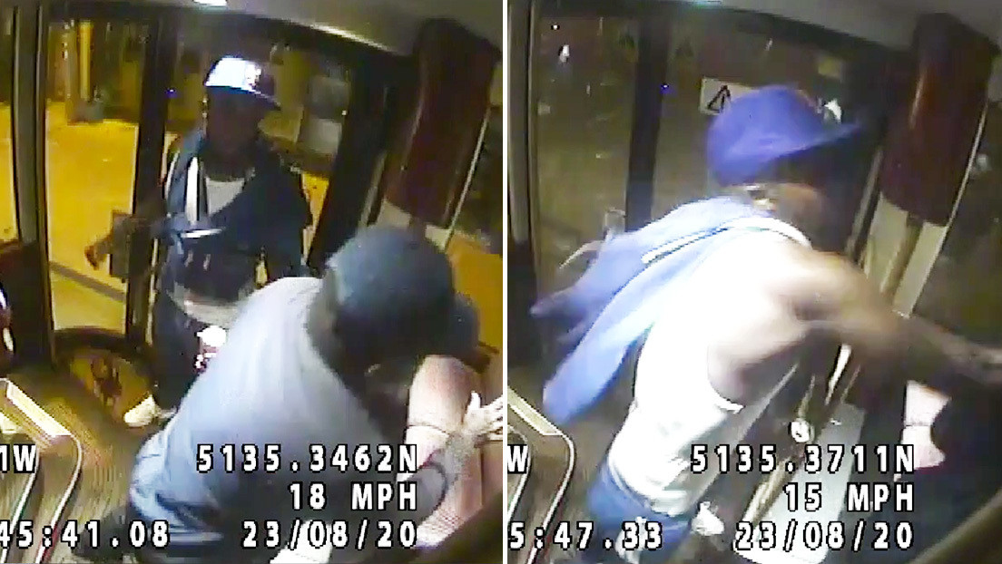 VIDEO: Un hombre mayor se aparta de un pasajero sin barbijo y recibe una salvaje paliza con pisadas en la cabeza