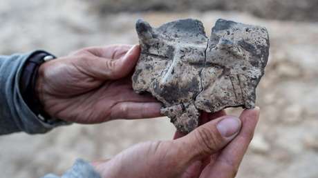 Hallan un fragmento de cuenco decorado con una cara con cuernos en un asentamiento de 7.000 años de antigüedad