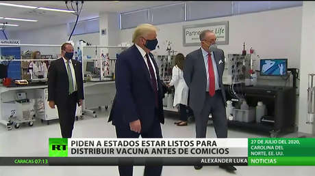 Trump anuncia la distribución de una vacuna contra el covid-19 en EE.UU. antes de las elecciones