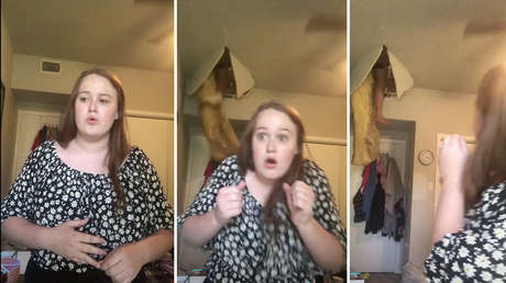Una mujer cae desde el techo mientras su hija cantaba una canción en TikTok