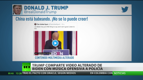 Trump comparte un vídeo alterado de Biden con música ofensiva hacia la Policía
