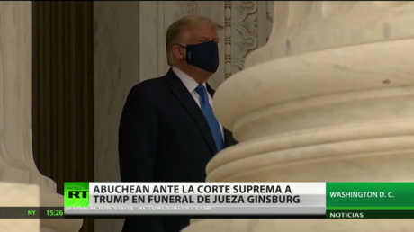 Abuchean a Trump ante la Corte Suprema de EE.UU. en el funeral de la jueza Ruth Ginsburg