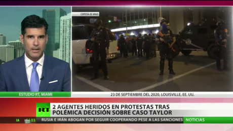 Casi 130 detenidos y 2 agentes heridos tras las protestas por la decisión judicial sobre el caso de Breonna Taylor
