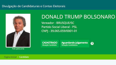 Un candidato brasileño que quiere "publicidad gratuita" participará en las municipales con el nombre de 'Donald Trump Bolsonaro'