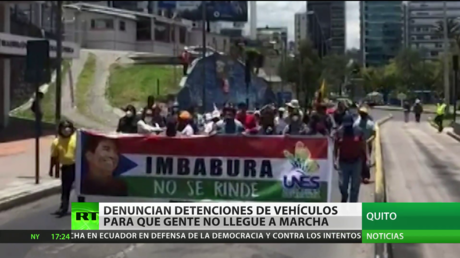 Ecuador: Manifestantes salen a la calle para apoyar la candidatura del binomio presidencial Arauz-Rabascall