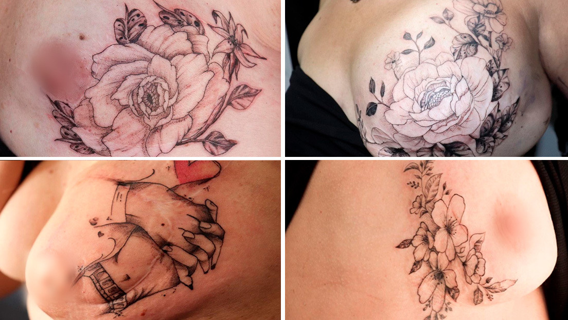 "Cubrir cicatrices y aumentar la autoestima": Una madre y su hijo viajan en un estudio móvil para tatuar a mujeres que tuvieron cáncer de mama (VIDEO)