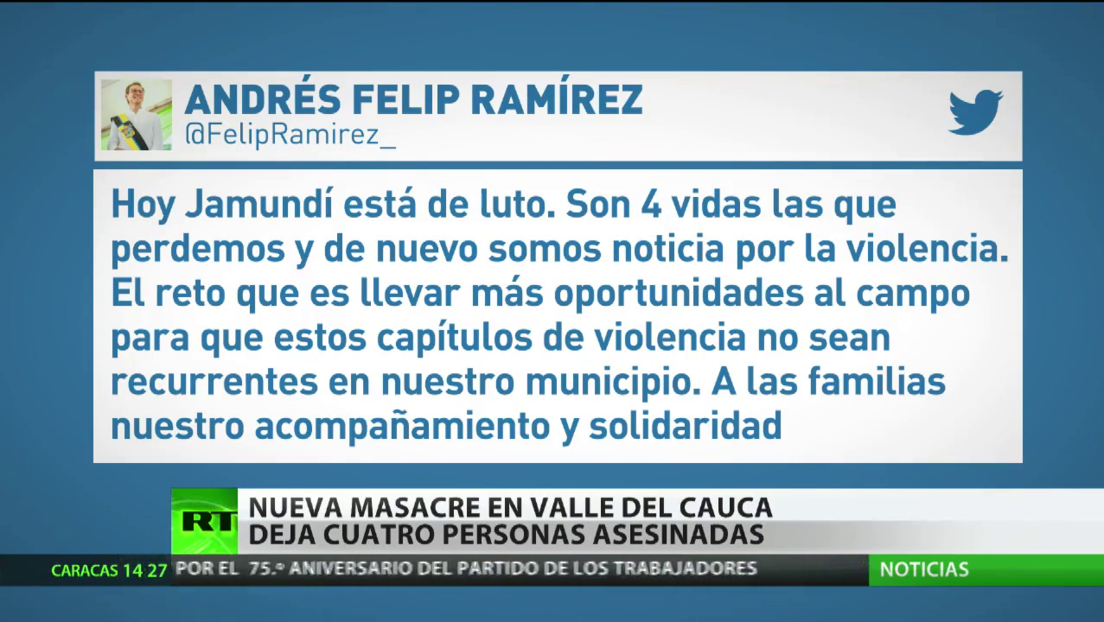 Una nueva masacre en el Valle del Cauca de Colombia deja cuatro personas asesinadas