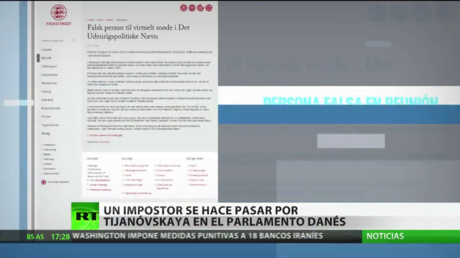 Un impostor se hace pasar por la líder opositora de Bielorrusia Svetlana Tijanóvskaya en el Parlamento danés